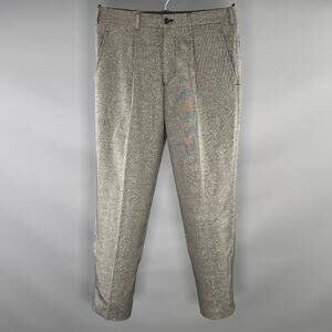 COMME des GARCONS Size S Black Silver Metallic Wool Blend Dress Pants